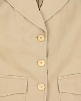 Vintage Y2K 00s DKNY Tan Canvas Women's Two-Piece Skirt Suit - S