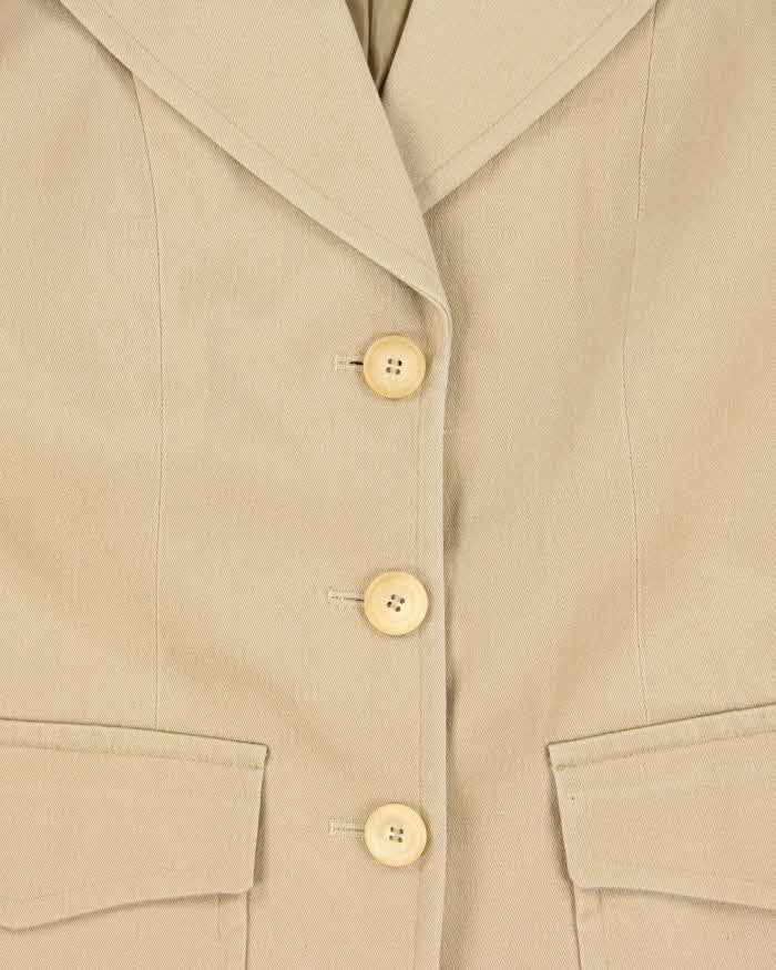 Vintage Y2K 00s DKNY Tan Canvas Women's Two-Piece Skirt Suit - S