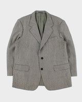 Vintage 1990s Burberry Japan Women's Tasmanian Wool Houndstooth Single Breasted Oversized Blazer - L