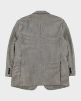 Vintage 1990s Burberry Japan Women's Tasmanian Wool Houndstooth Single Breasted Oversized Blazer - L