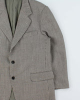 Vintage 1990s Burberry Japan Women's Tasmanian Wool Houndstooth Single Breasted Oversized Blazer - L