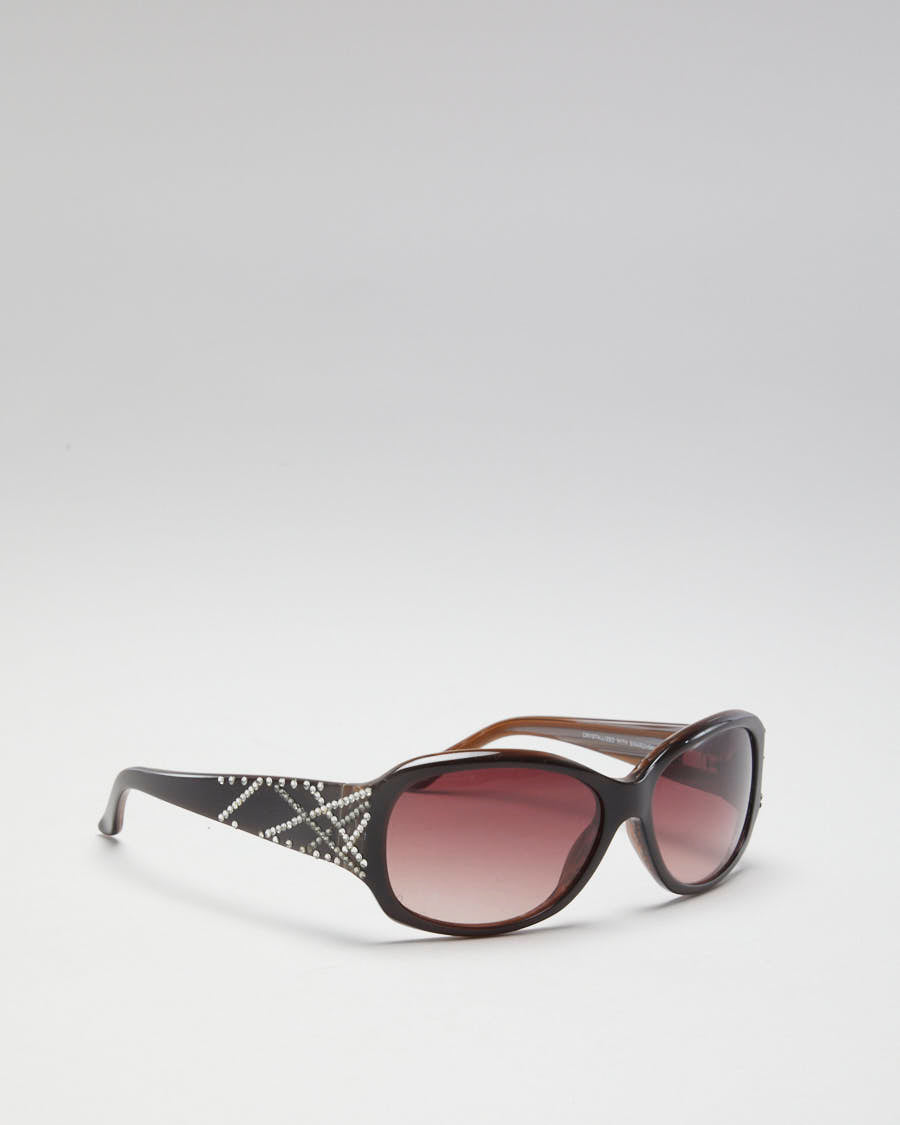Y2K 00s Jimmy Crystal Black Diamante Sunglasses - O/S