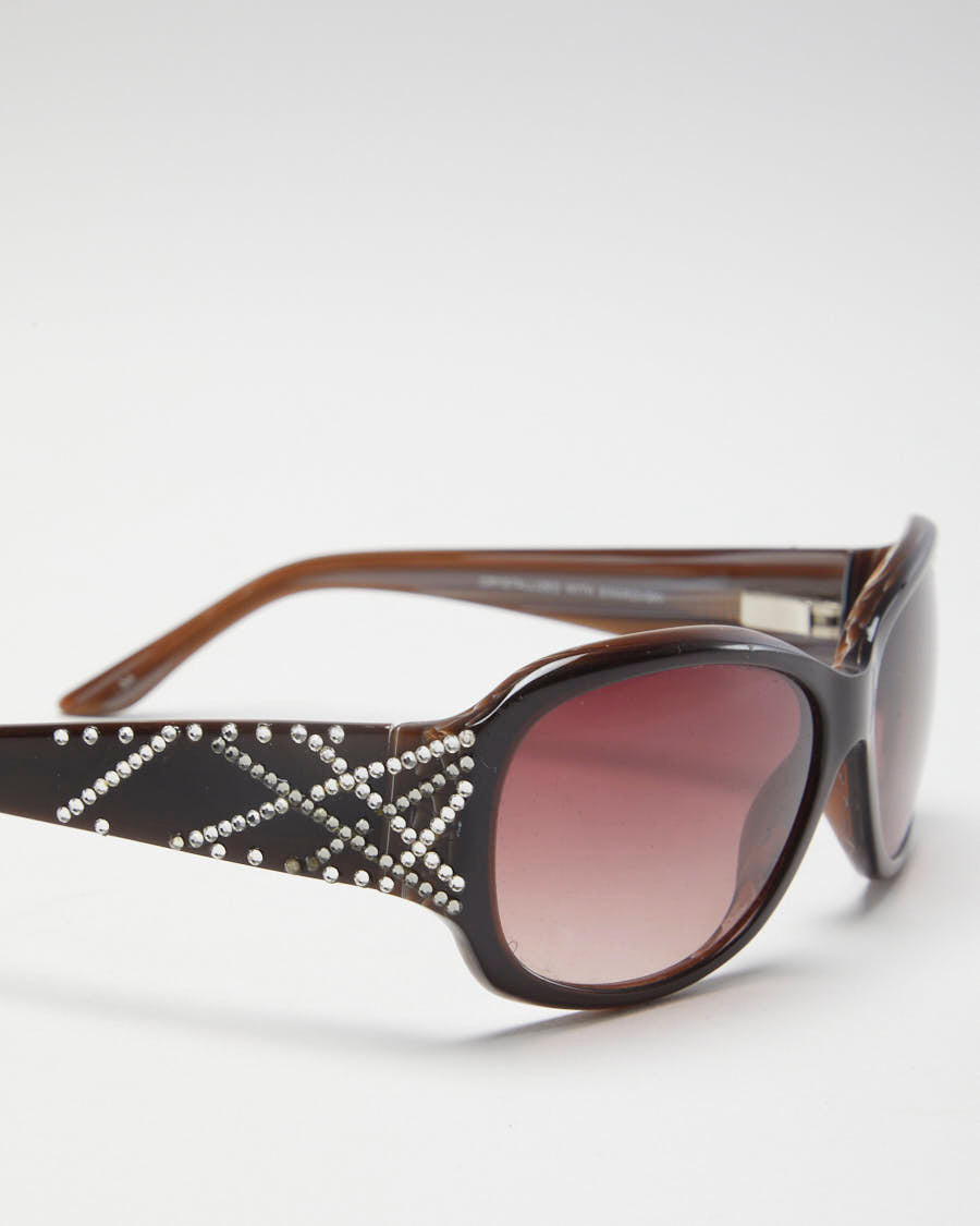 Y2K 00s Jimmy Crystal Black Diamante Sunglasses - O/S