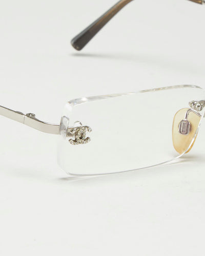 Silver Y2K Chanel Wired Glasses
