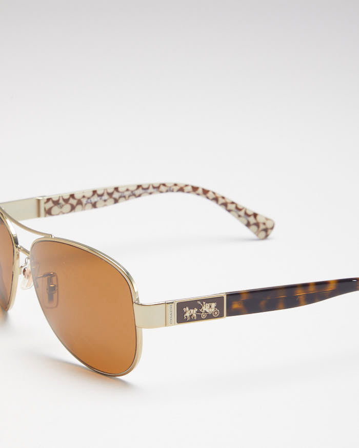 Coach Brown Gold Women's Sunglasses