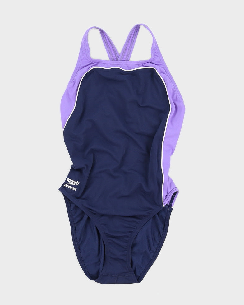 90s Navy Purple Speedo Endurance Swimsuit - M