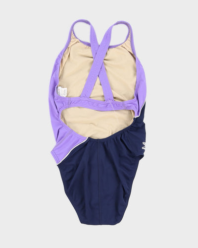 90s Navy Purple Speedo Endurance Swimsuit - M