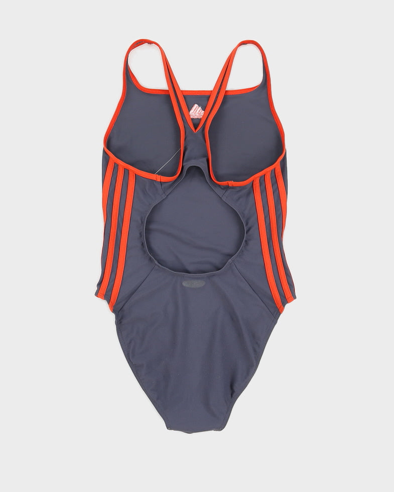 Grey and Orange Adidas Swimsuit - S