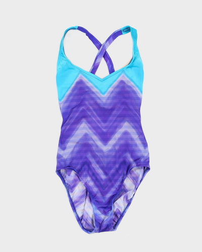 Vintage Purple and Blue Swimsuit - M