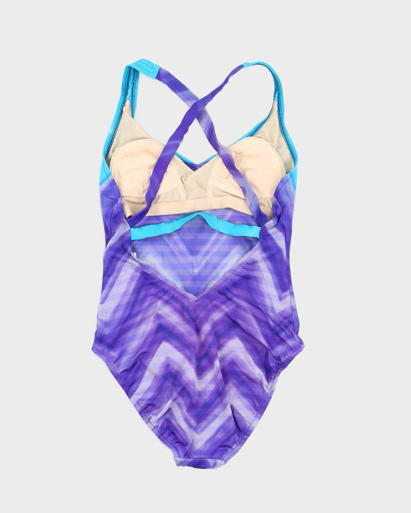 Vintage Purple and Blue Swimsuit - M