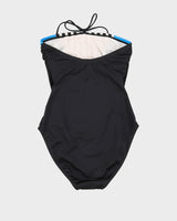Y2K Bow Print Strapless Swimsuit - S