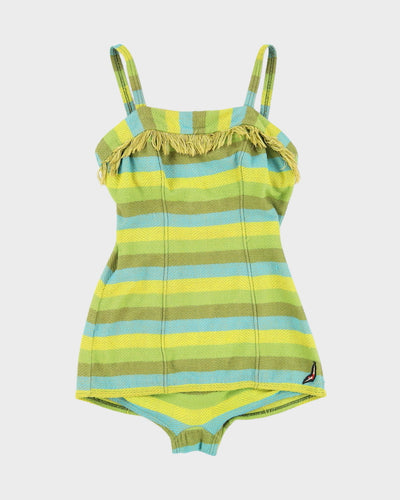 1940s Jantzen Striped Knitted Swimsuit - XXS