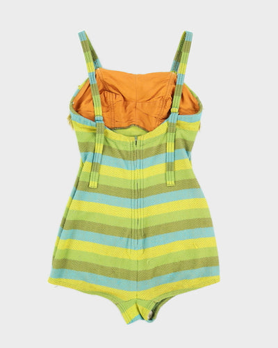 1940s Jantzen Striped Knitted Swimsuit - XXS