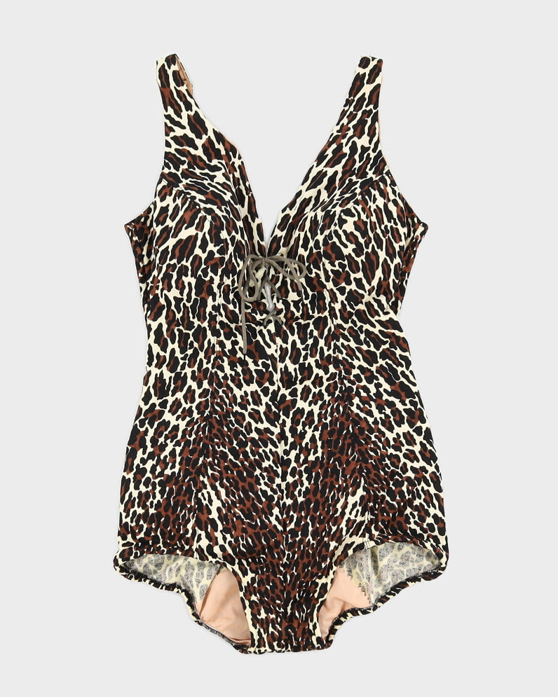 1970s Cole of California Leopard Print Swimsuit - M
