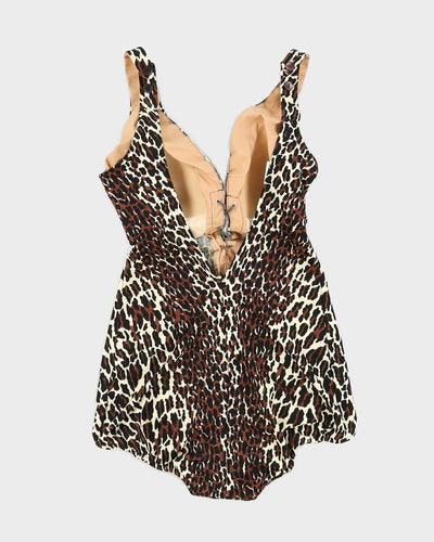 1970s Cole of California Leopard Print Swimsuit - M