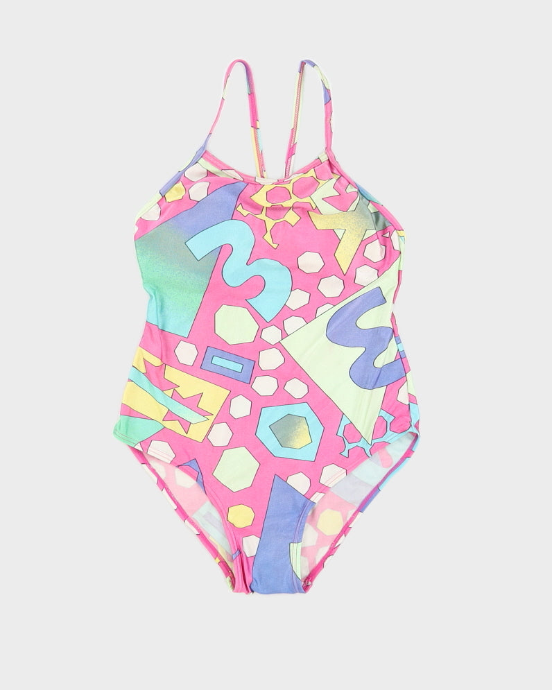 Y2K Geometric Pattern Swimsuit - S