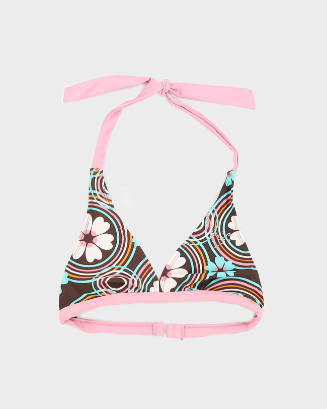 Y2K 00s Justice Brown Floral Bikini - XS