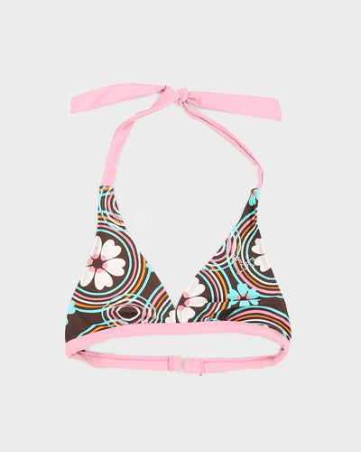 Y2K 00s Justice Brown Floral Bikini - XS