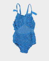 Vintage Blue &amp; White Polka Dot Hand Made One Piece - S