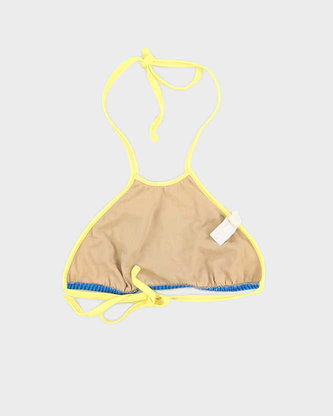 Y2K 00s Backflips Stripe Halterneck Bikini Top - XS