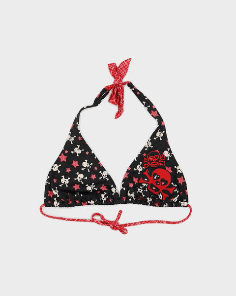 Y2K 00s Billabong Rock Chick Skull Bikini Top XL Rokit