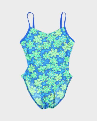 Vintage Blue Floral Swimsuit - S
