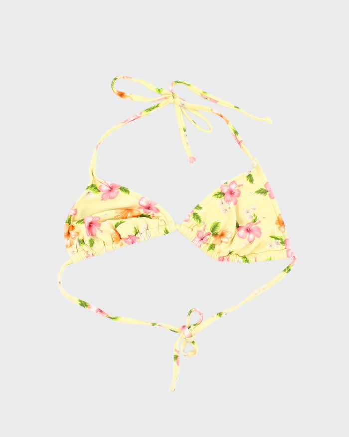 Vintage Y2k 00s Xhilaration Hawaiian Flower Rhinestone Bikini Top - M