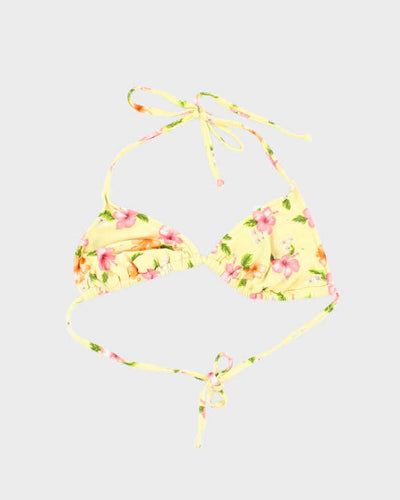 Vintage Y2k 00s Xhilaration Hawaiian Flower Rhinestone Bikini Top - M