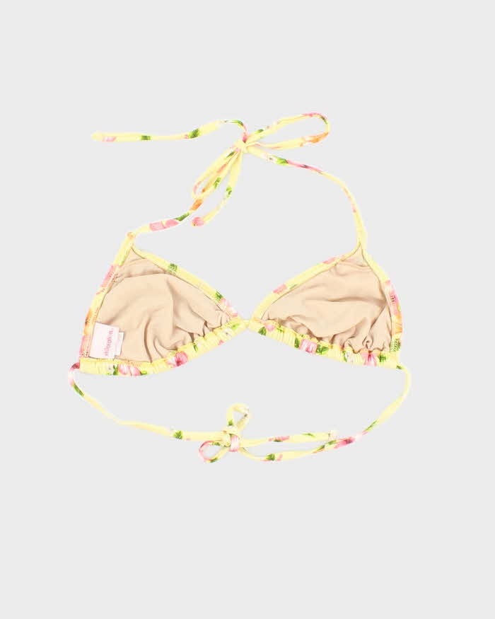 Vintage Y2k 00s Xhilaration Hawaiian Flower Rhinestone Bikini Top - M