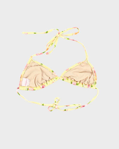 Vintage Y2k 00s Xhilaration Hawaiian Flower Rhinestone Bikini Top - M