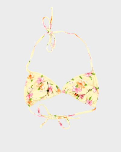 Vintage Y2k 00s Xhilaration Hawaiian Flower Rhinestone Bikini Top - XL