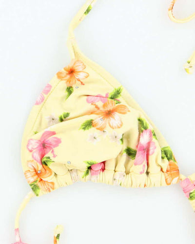 Vintage Y2k 00s Xhilaration Hawaiian Flower Rhinestone Bikini Top - XL