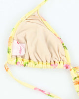 Vintage Y2k 00s Xhilaration Hawaiian Flower Rhinestone Bikini Top - XL