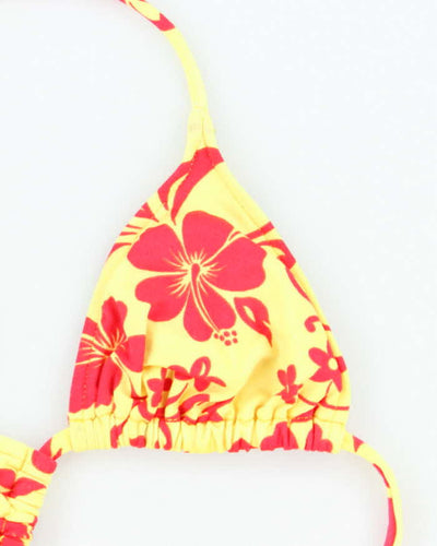 Vintage Y2k 00s Sunset Beach Hawaiian Flower Bikini Top - S