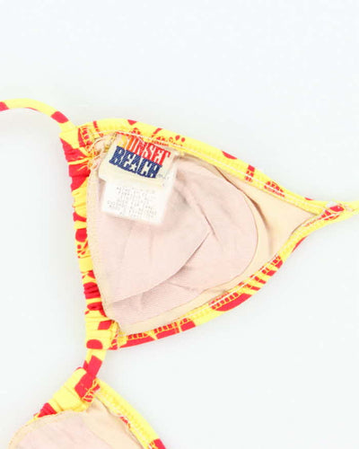 Vintage Y2k 00s Sunset Beach Hawaiian Flower Bikini Top - S