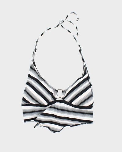 Vintage Y2k 00s Maurices O Ring Stripe Bikini Top - M