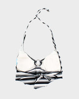 Vintage Y2k 00s Maurices O Ring Stripe Bikini Top - M