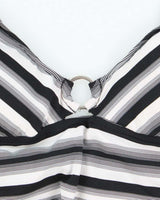Vintage Y2k 00s Maurices O Ring Stripe Bikini Top - M