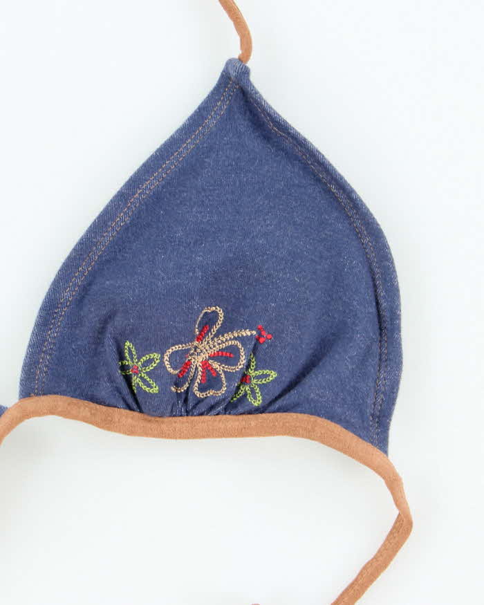 Vintage Y2k 00s No Boundaries Embroidered Bikini Top - M