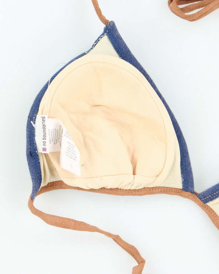 Vintage Y2k 00s No Boundaries Embroidered Bikini Top - M