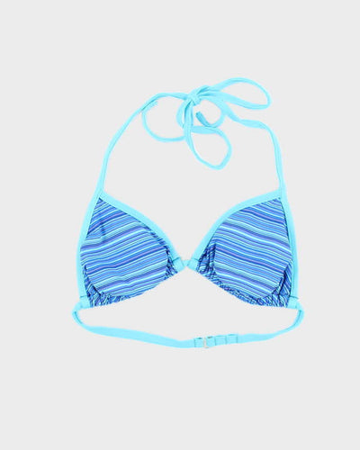 Vintage 90s Blue Stripe Bikini Top - XS