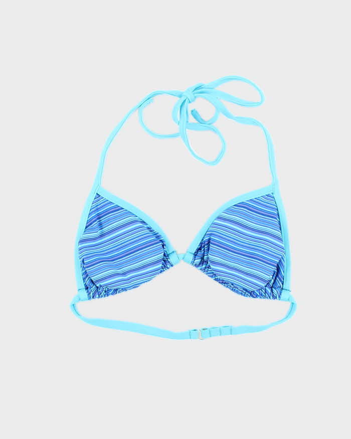 Vintage 90s Blue Stripe Bikini Top - XS