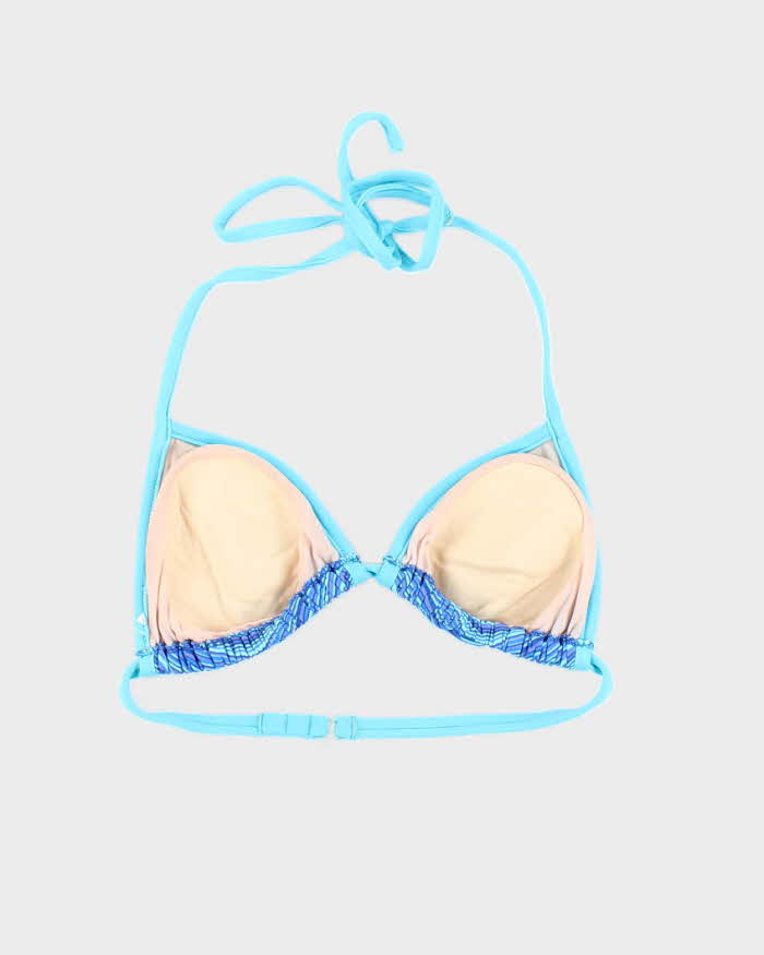 Vintage 90s Blue Stripe Bikini Top - XS
