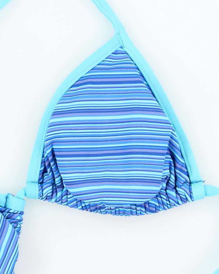 Vintage 90s Blue Stripe Bikini Top - XS