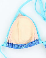 Vintage 90s Blue Stripe Bikini Top - XS