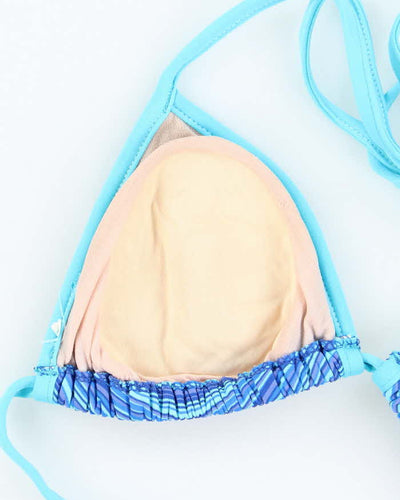 Vintage 90s Blue Stripe Bikini Top - XS