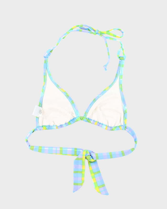 Vintage Y2k 00s Girl Star Checked Bikini Top - S