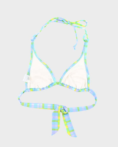 Vintage Y2k 00s Girl Star Checked Bikini Top - S