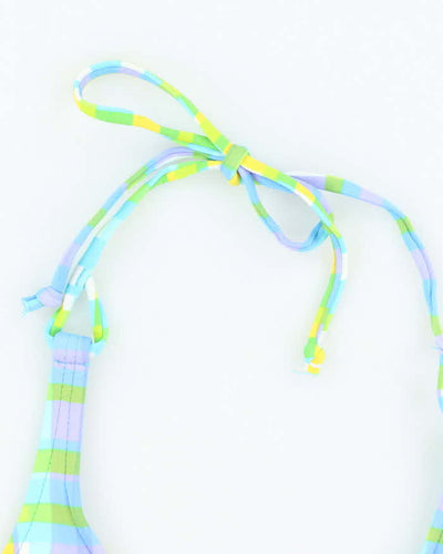 Vintage Y2k 00s Girl Star Checked Bikini Top - S