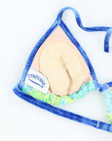 Vintage Y2k 00s Surfside Paisley Pattern Velvet Trim Bikini Top - S